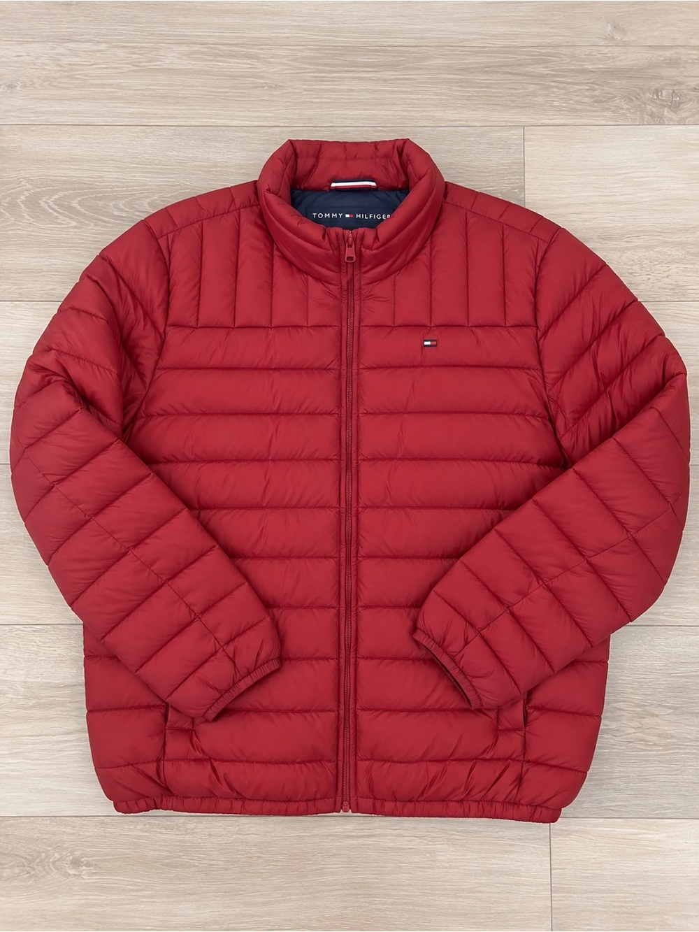 Tommy Hilfiger Jacket XXL Red Packable Natural Down Puffer